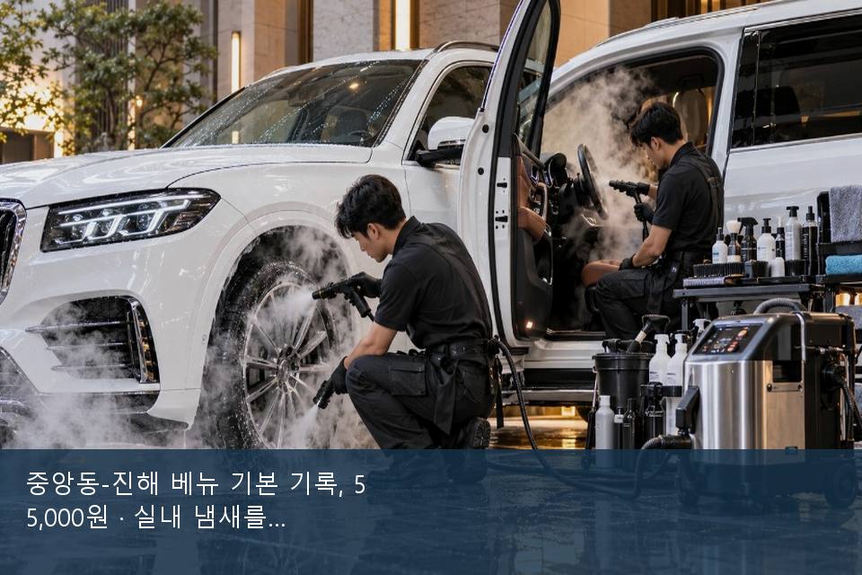 중앙동-진해 베뉴 기본 기록, 55,000원 · 실내 냄새를 연 기록